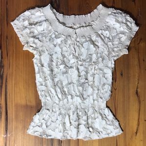 White Lacey Off-Shoulder Peasant Top
